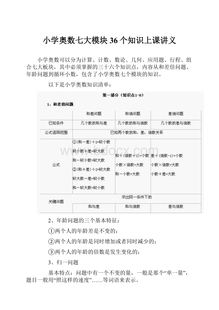 小学奥数七大模块36个知识上课讲义.docx_第1页