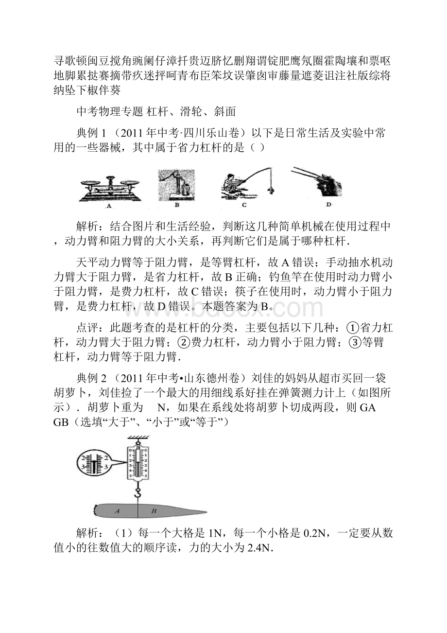 中考物理专题杠杆滑轮.docx_第2页