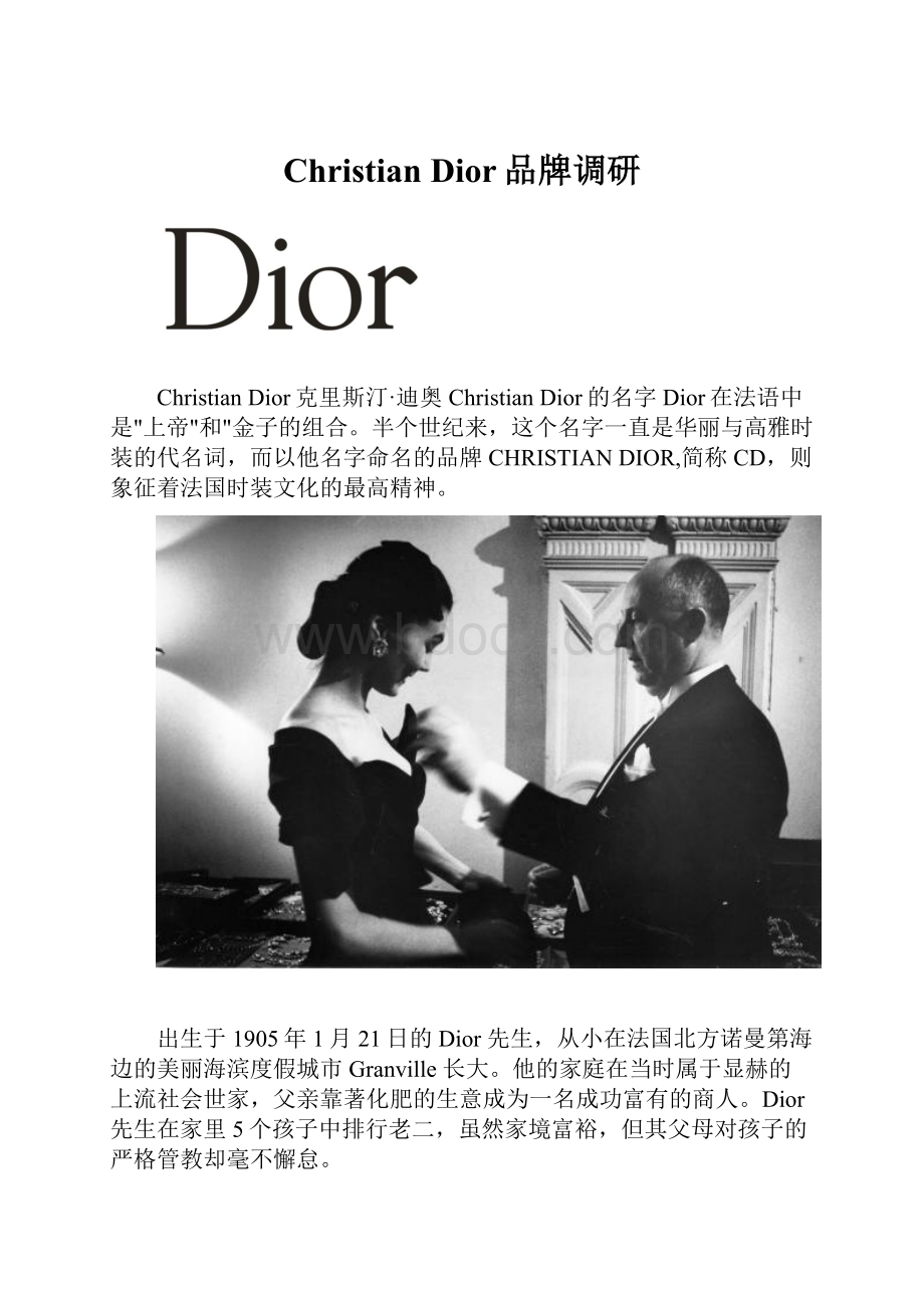 Christian Dior品牌调研.docx_第1页