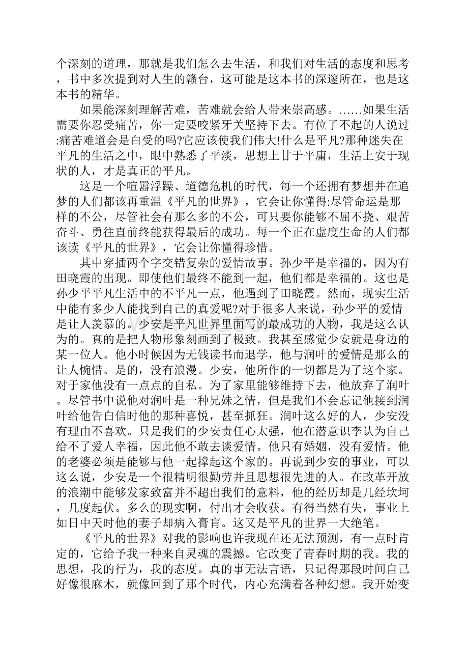 小说平凡的世界读后感字范文5篇.docx_第2页