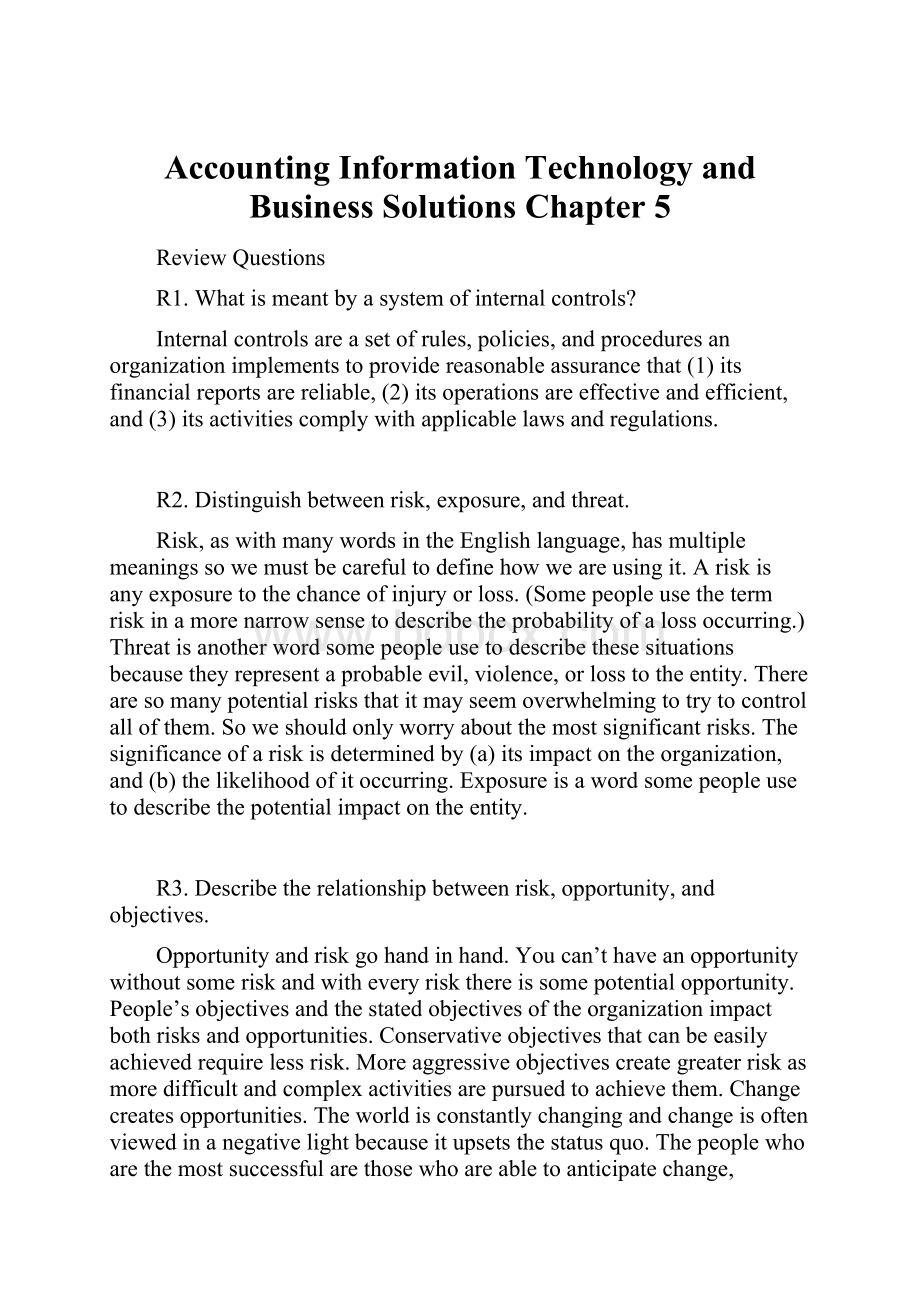 Accounting Information Technology and Business SolutionsChapter 5.docx