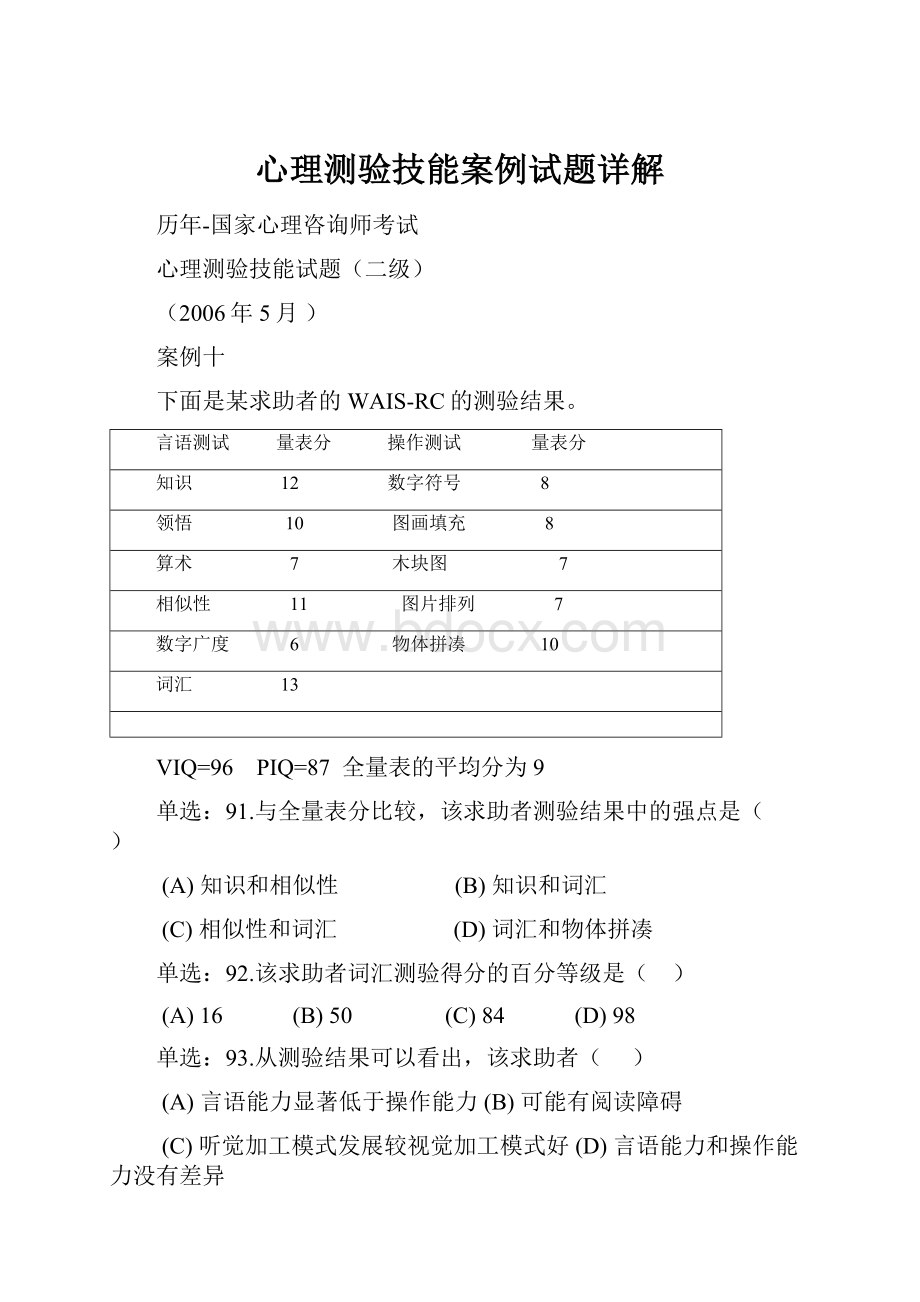 心理测验技能案例试题详解.docx_第1页