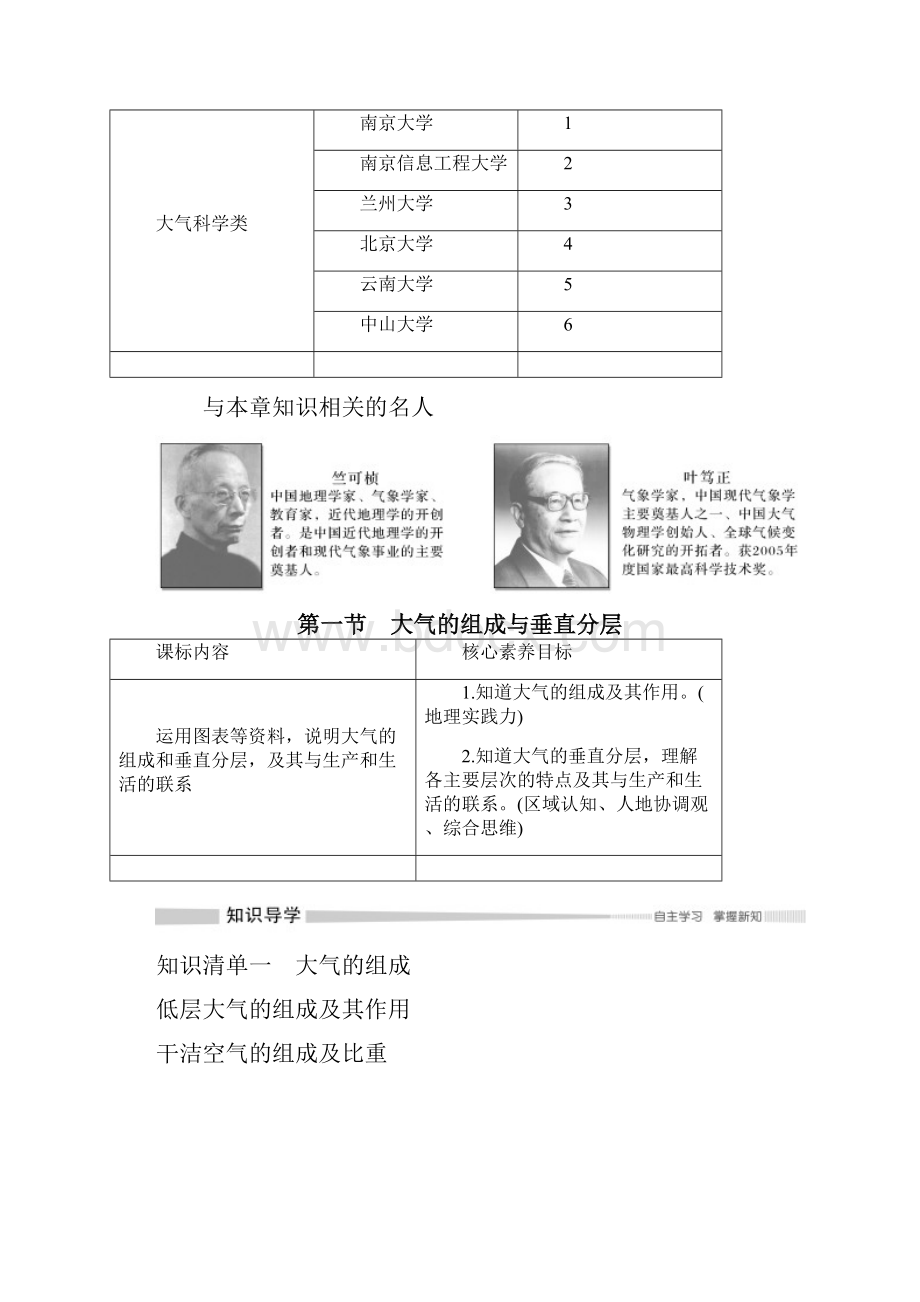 秋地理 必修 第一册 湘教版新教材第一节 大气的组成与垂直分层.docx_第2页