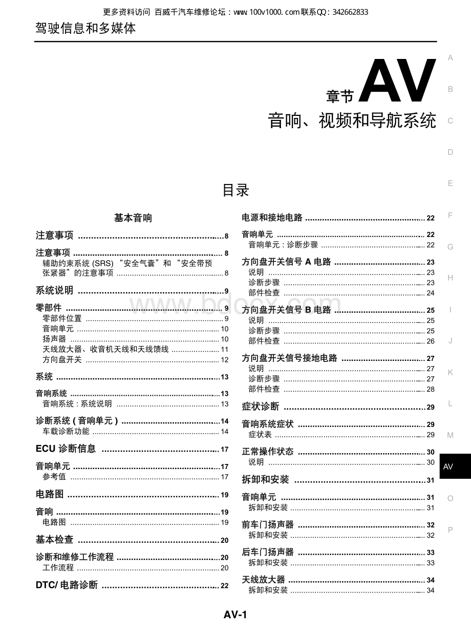 2012东风日产轩逸维修手册_AV.pdf