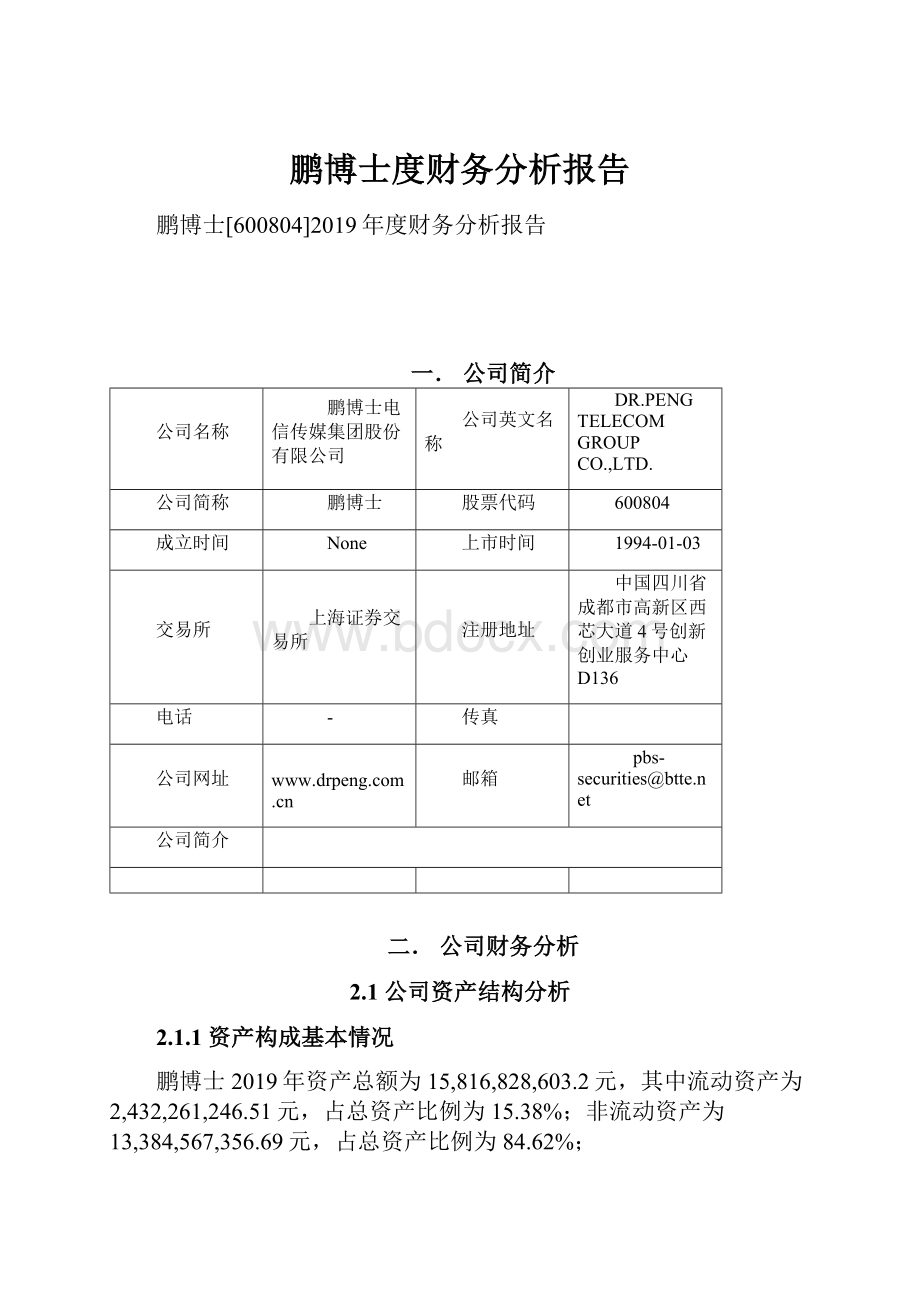 鹏博士度财务分析报告.docx_第1页