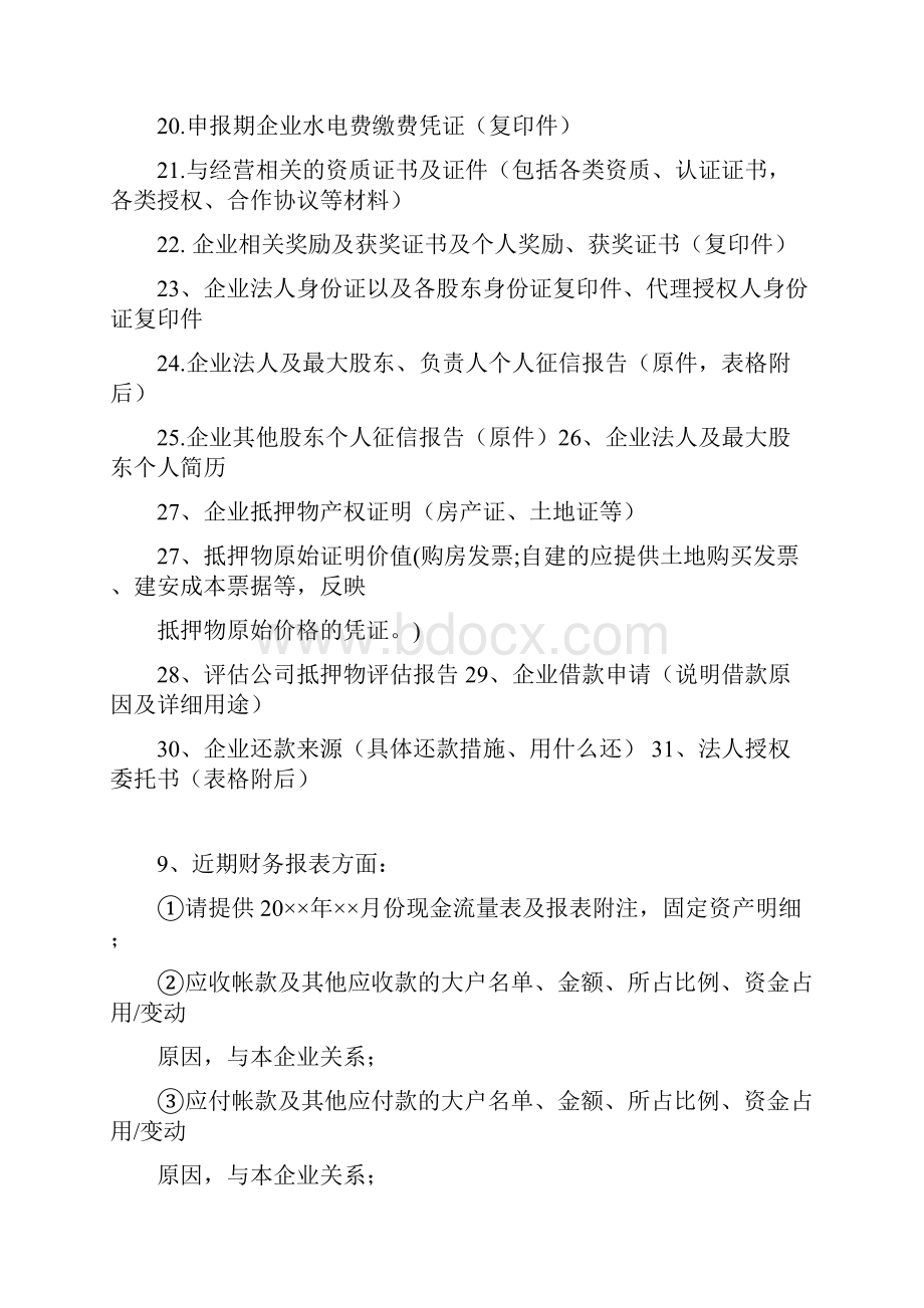 小企业贷款所需信贷资料清单.docx_第2页