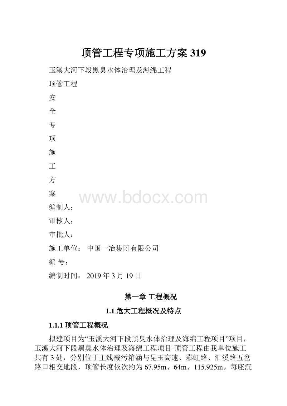 顶管工程专项施工方案 319.docx