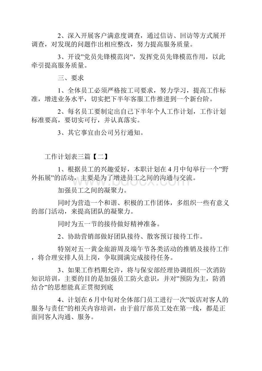 工作计划表格式图 工作计划表格式 工作计划表doc.docx_第3页