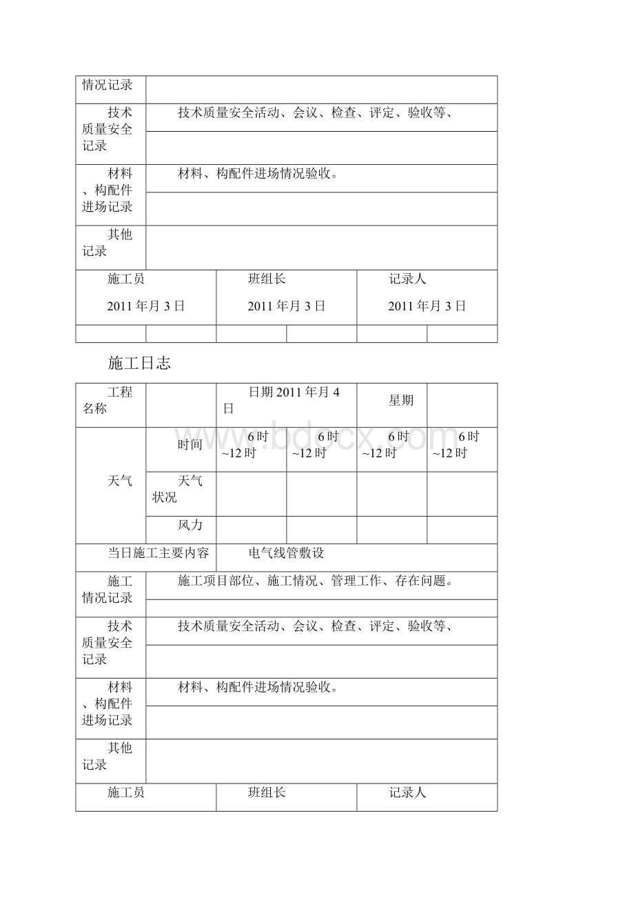 建筑工程管理施工日志模板精编.docx_第3页