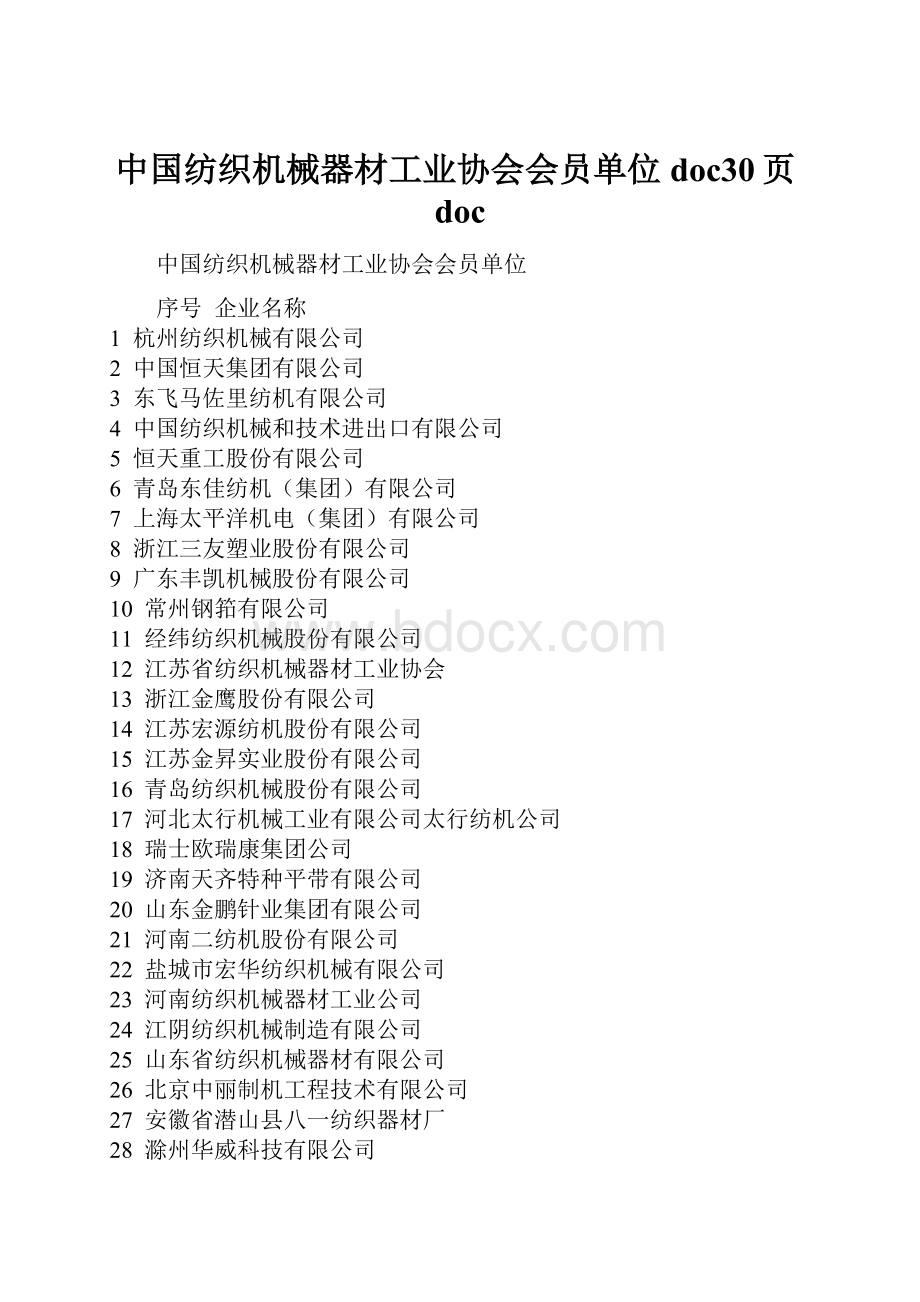 中国纺织机械器材工业协会会员单位doc30页doc.docx_第1页