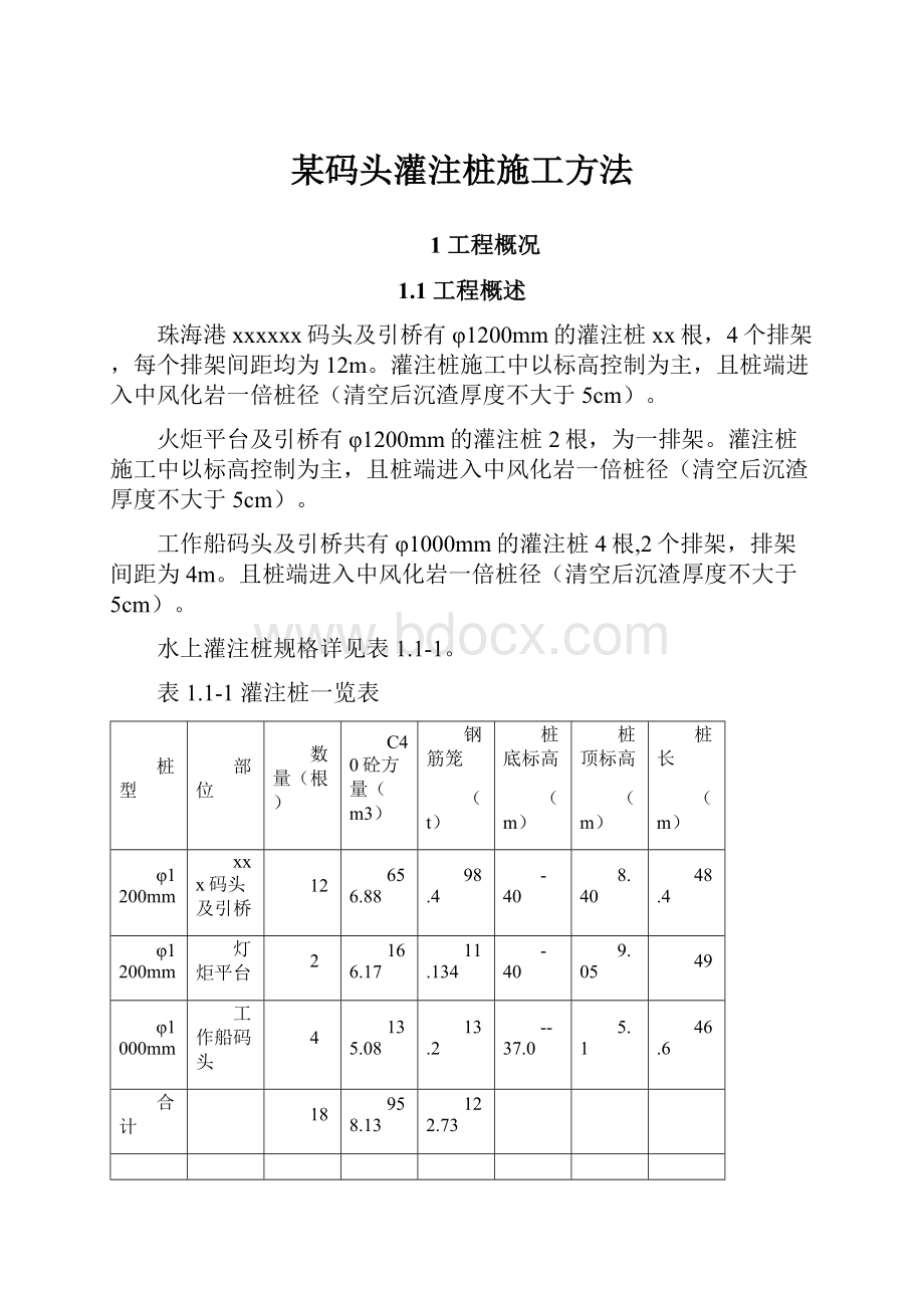 某码头灌注桩施工方法.docx