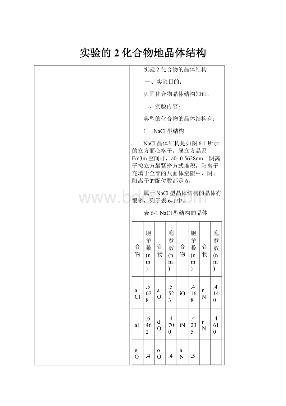 实验的2化合物地晶体结构.docx