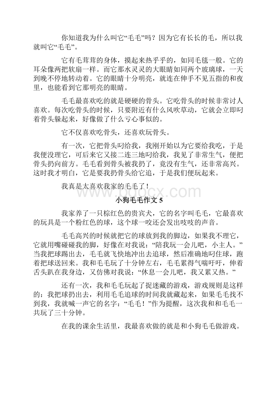 小狗毛毛作文10篇.docx_第3页