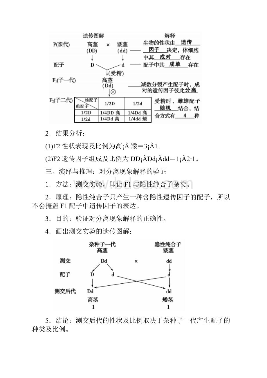 《学案》学年高中生物人教版必修2同步习题第1章第1节孟德尔的豌豆杂交实验一.docx_第3页