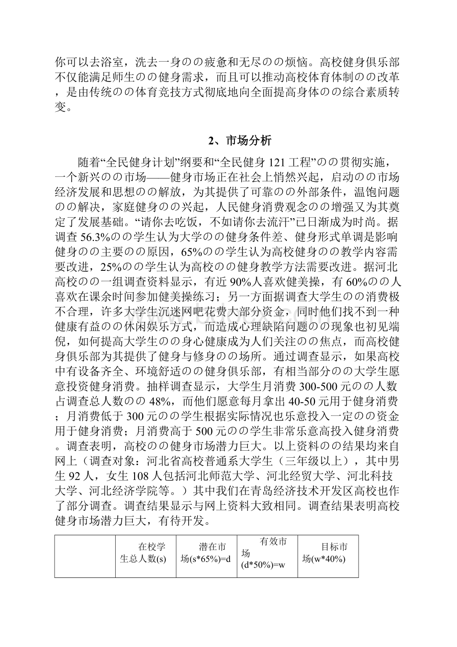 XX品牌健身俱乐部创办经营项目商业计划书.docx_第2页