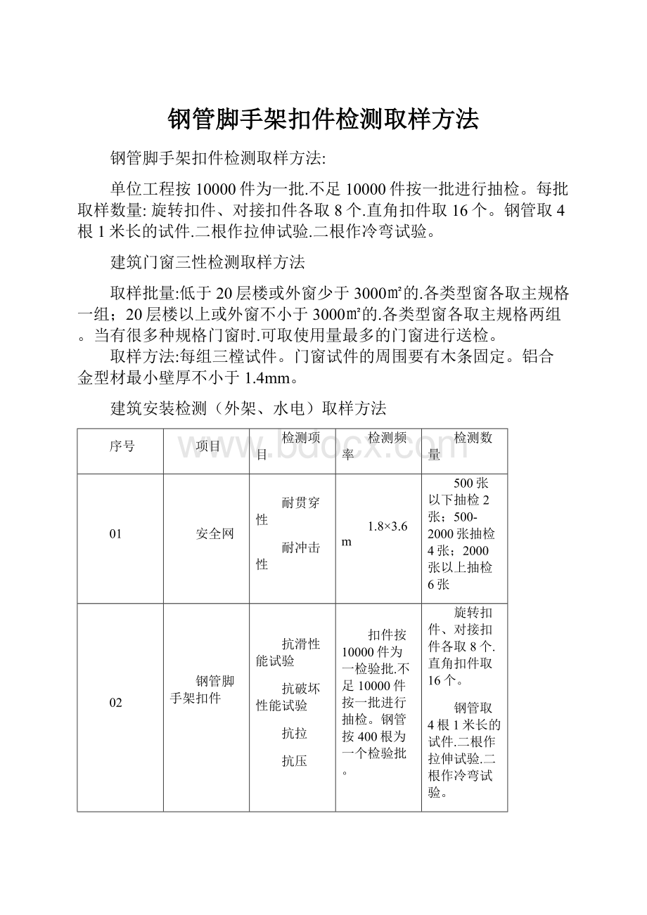 钢管脚手架扣件检测取样方法.docx