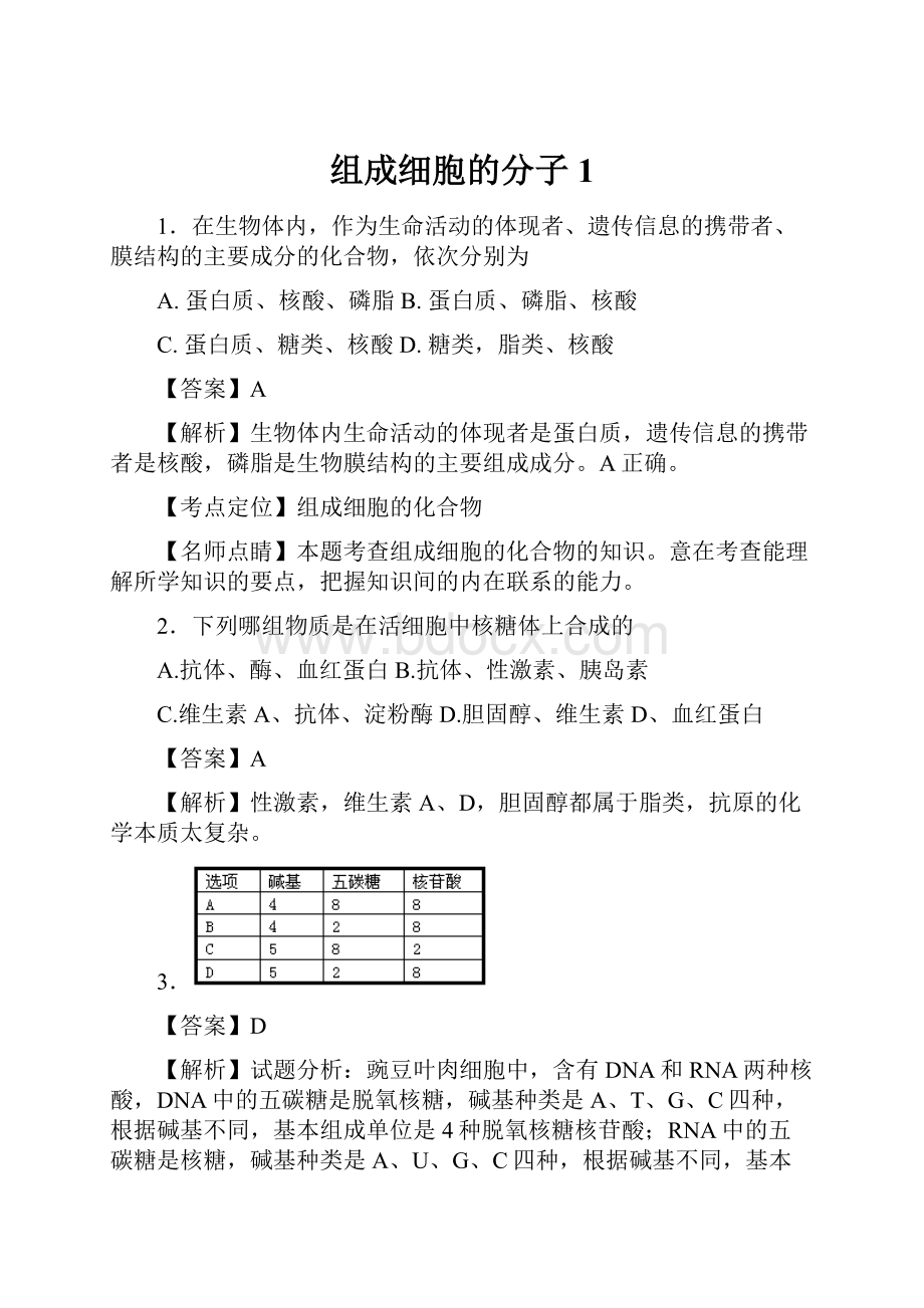 组成细胞的分子1.docx_第1页