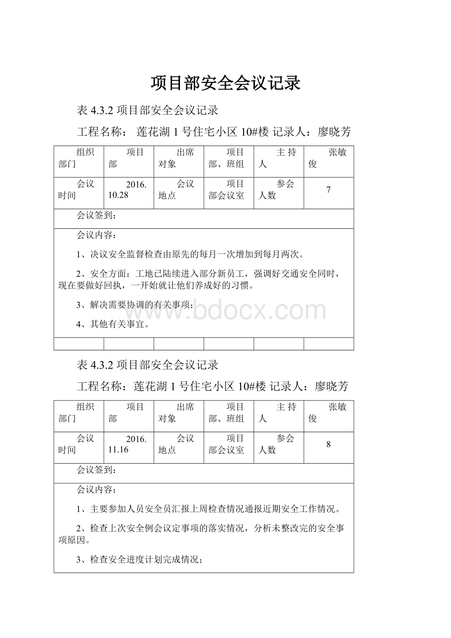 项目部安全会议记录.docx