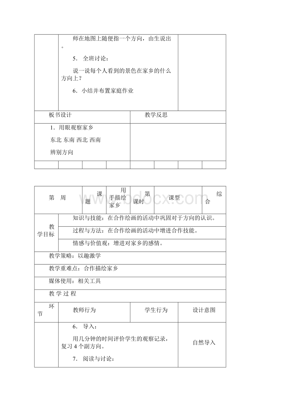 小学品德与社会四年级上册表格全部教案.docx_第2页