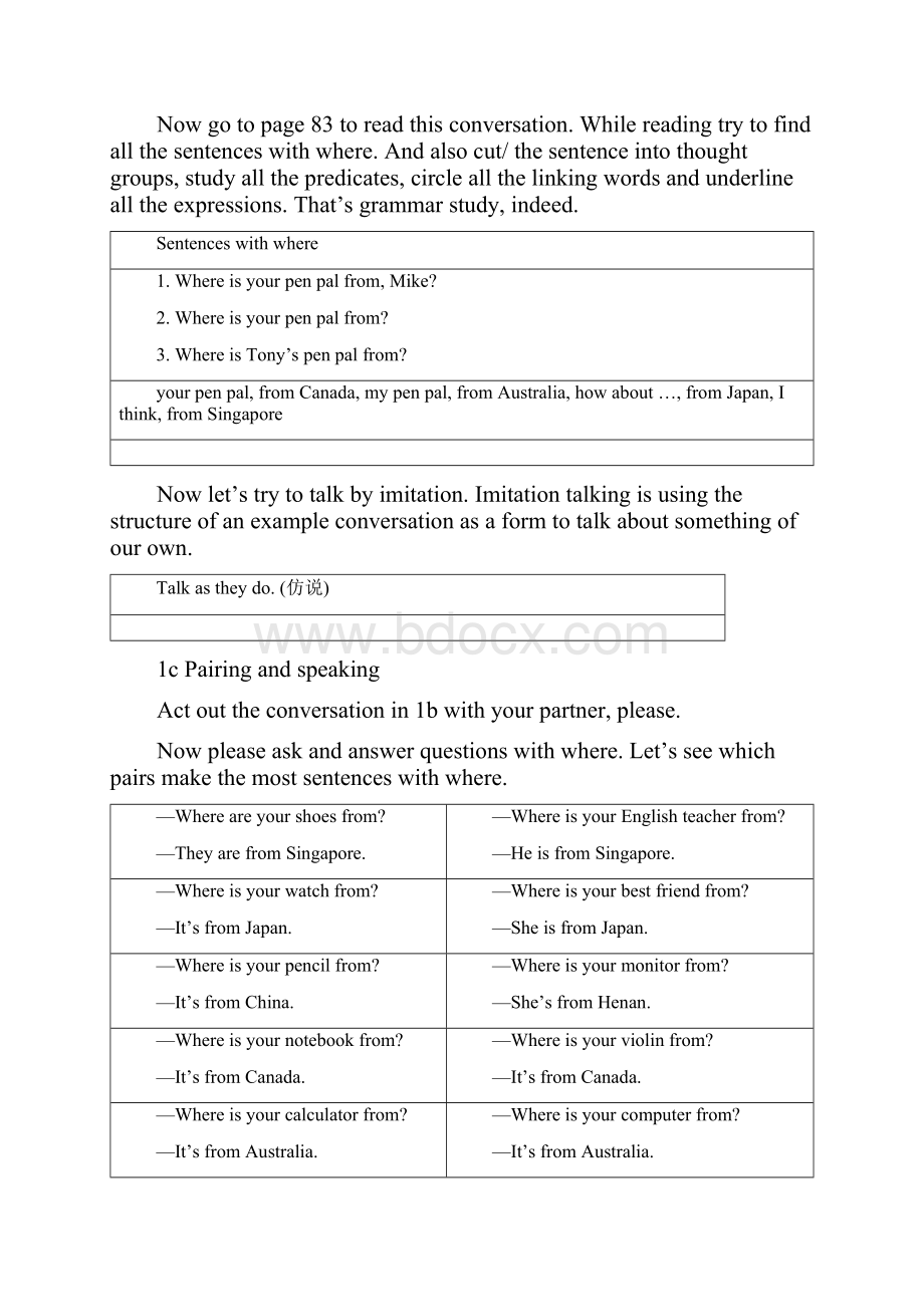 657jaUnit 1 Where is your pen pal from Teaching plan.docx_第3页