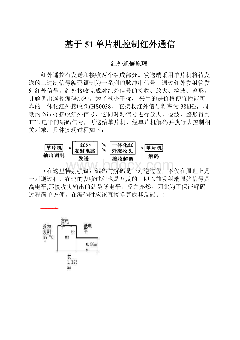 基于51单片机控制红外通信.docx