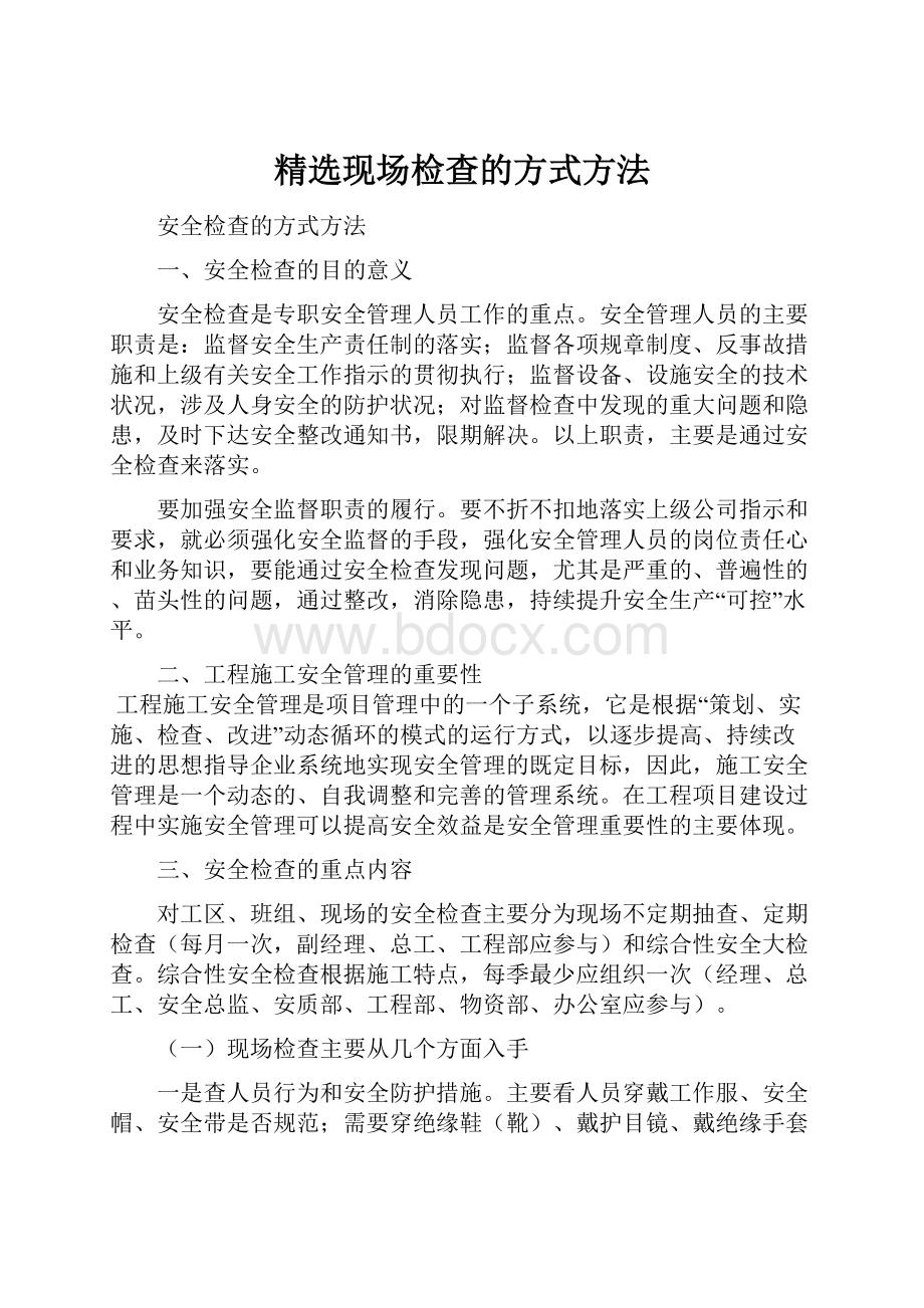 精选现场检查的方式方法.docx_第1页