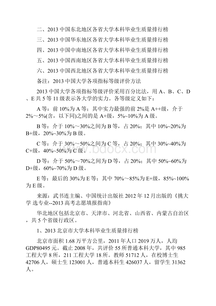 武书连全国大学本科毕业生质量排行榜.docx_第2页