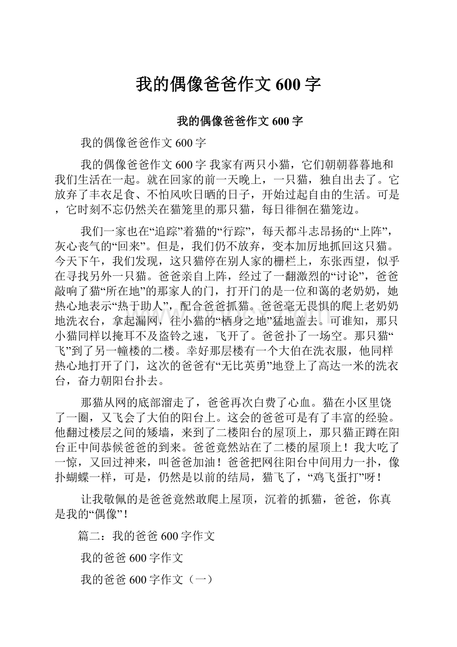 我的偶像爸爸作文600字.docx_第1页