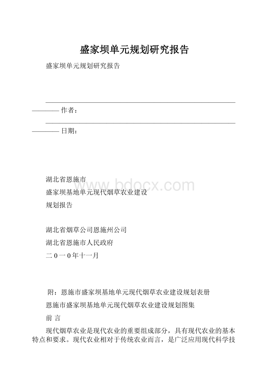 盛家坝单元规划研究报告.docx