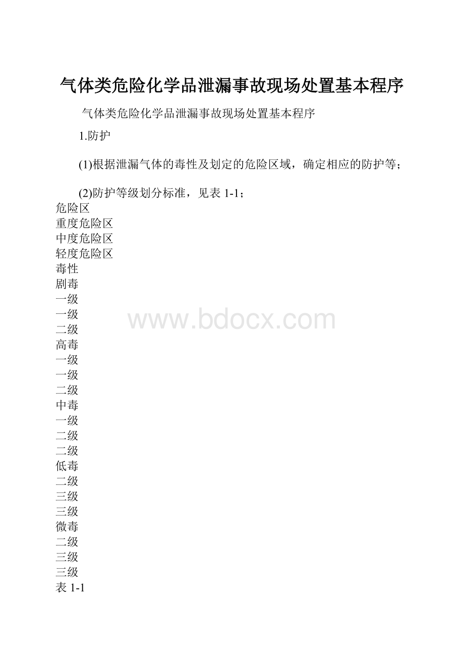 气体类危险化学品泄漏事故现场处置基本程序.docx_第1页