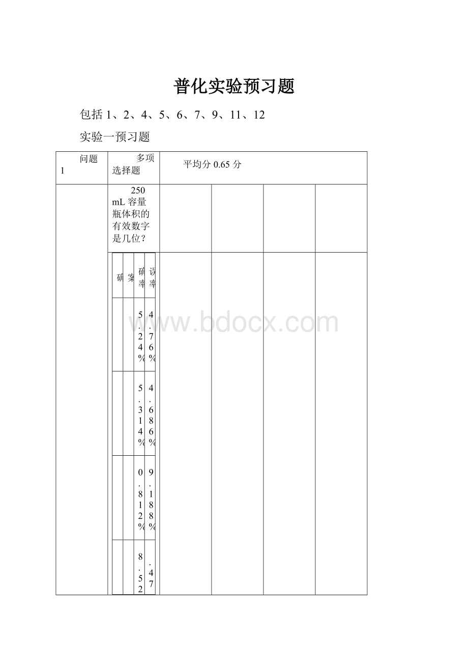 普化实验预习题.docx_第1页