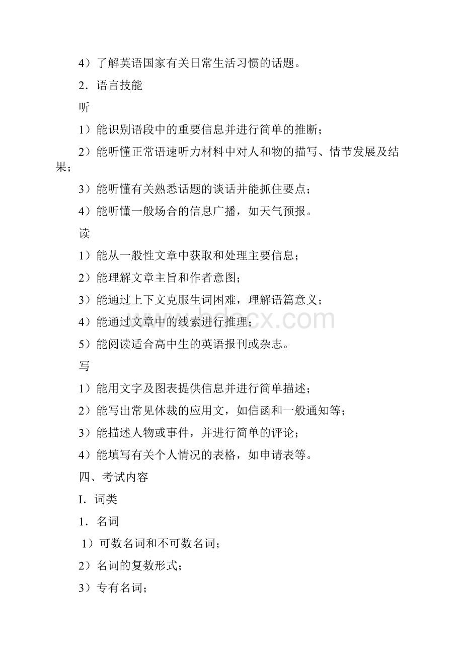 福建省高中基础会考英语大纲doc.docx_第3页