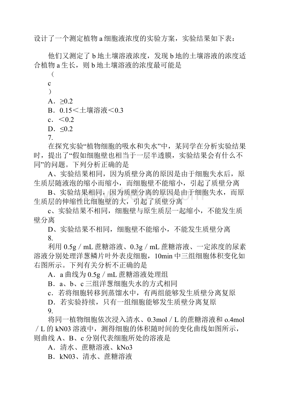 小初高学习XX届高考生物第一轮考纲知识细胞的物质输入和输出复习上课学习上课学习教案.docx_第3页