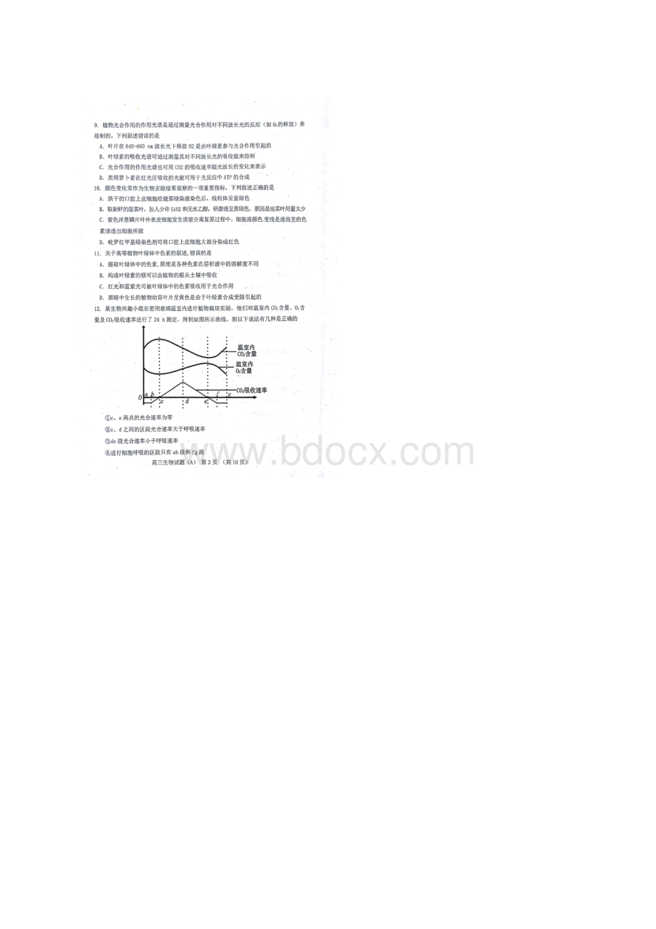 高三生物上学期期中试题扫描版.docx_第3页