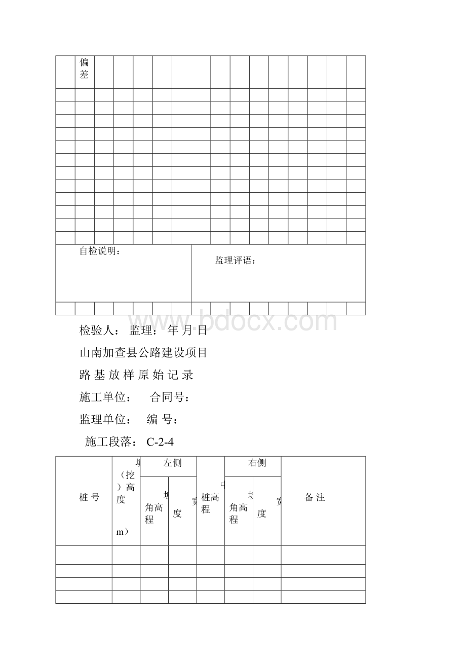 公路工程常用表格检查记录表C2.docx_第3页