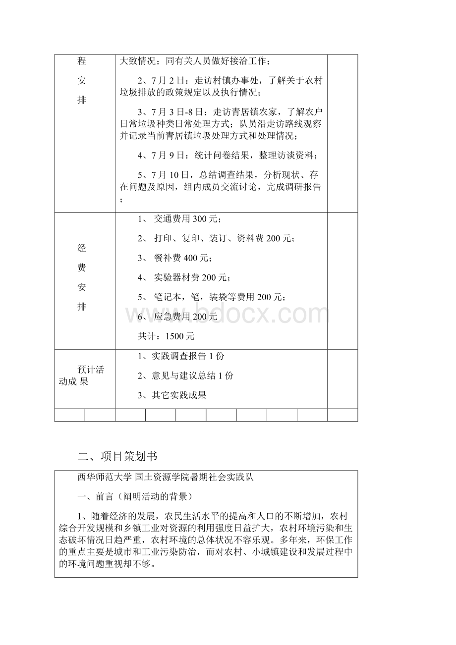 大学生暑期社会实践调研申请 农村垃圾.docx_第3页