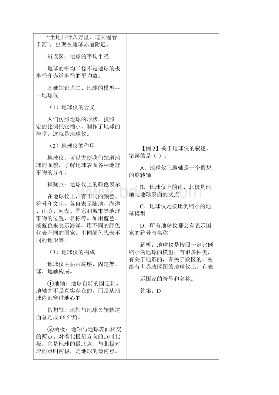 《地球和地球仪》思维导图及知识点解析要点.docx_第3页