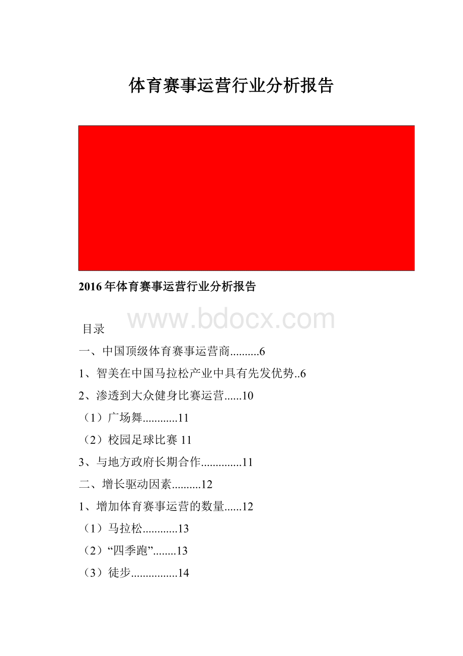 体育赛事运营行业分析报告.docx_第1页