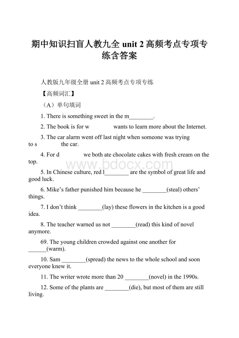 期中知识扫盲人教九全unit 2高频考点专项专练含答案.docx_第1页