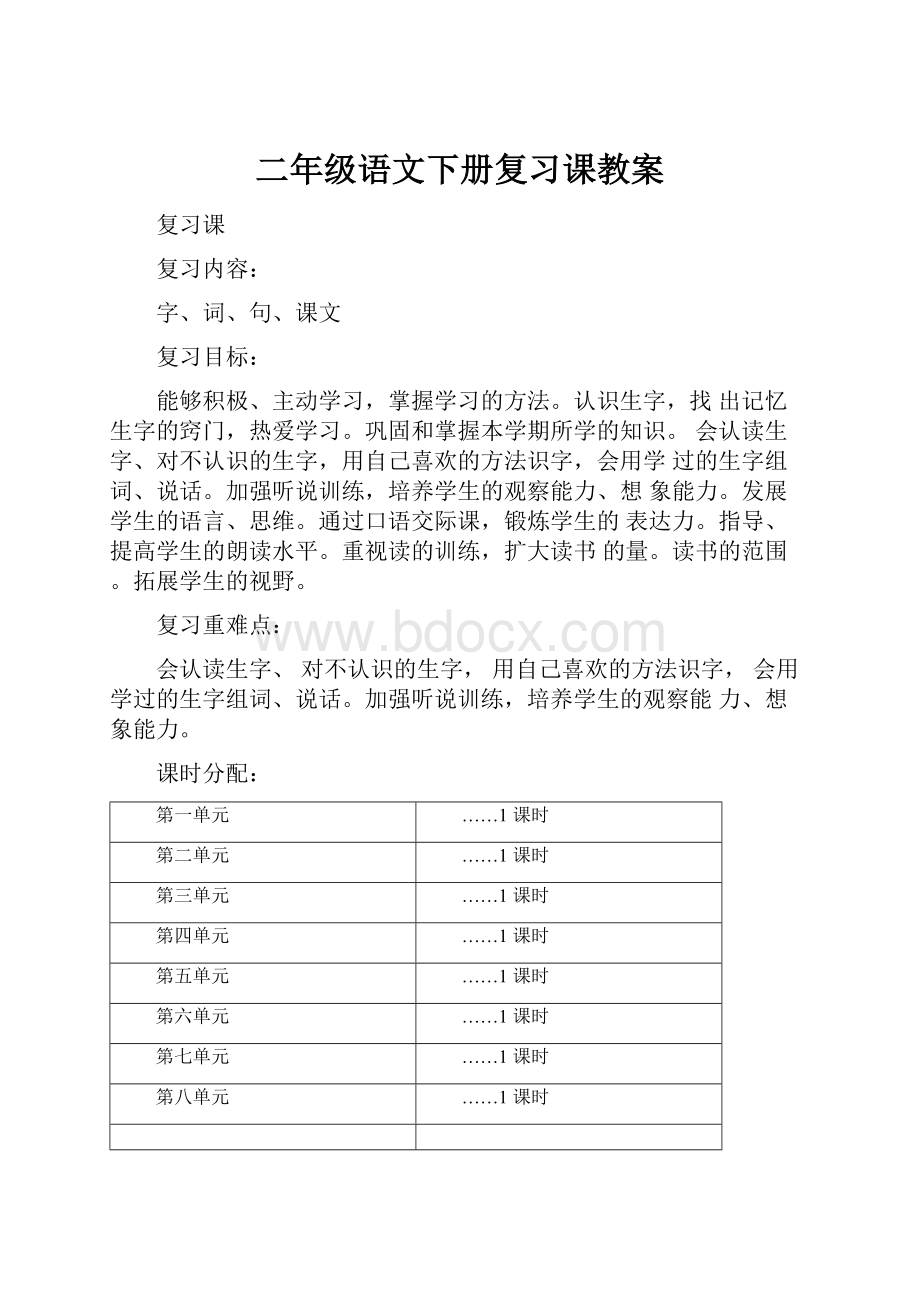 二年级语文下册复习课教案.docx_第1页