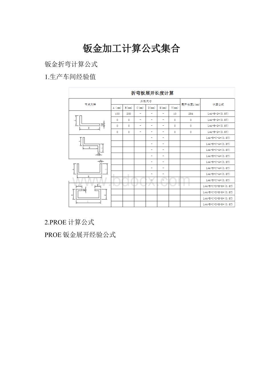 钣金加工计算公式集合.docx_第1页