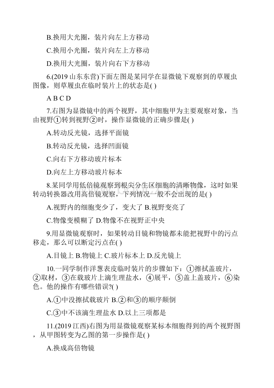 初一上册生物第一章检测题细胞是生命活动的基本单位精品教育doc.docx_第2页