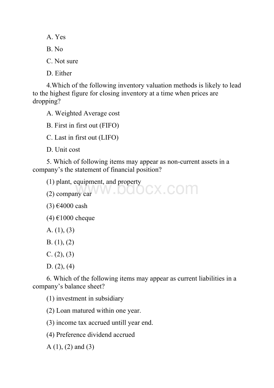 会计专业英语模拟试题及答案.docx_第2页