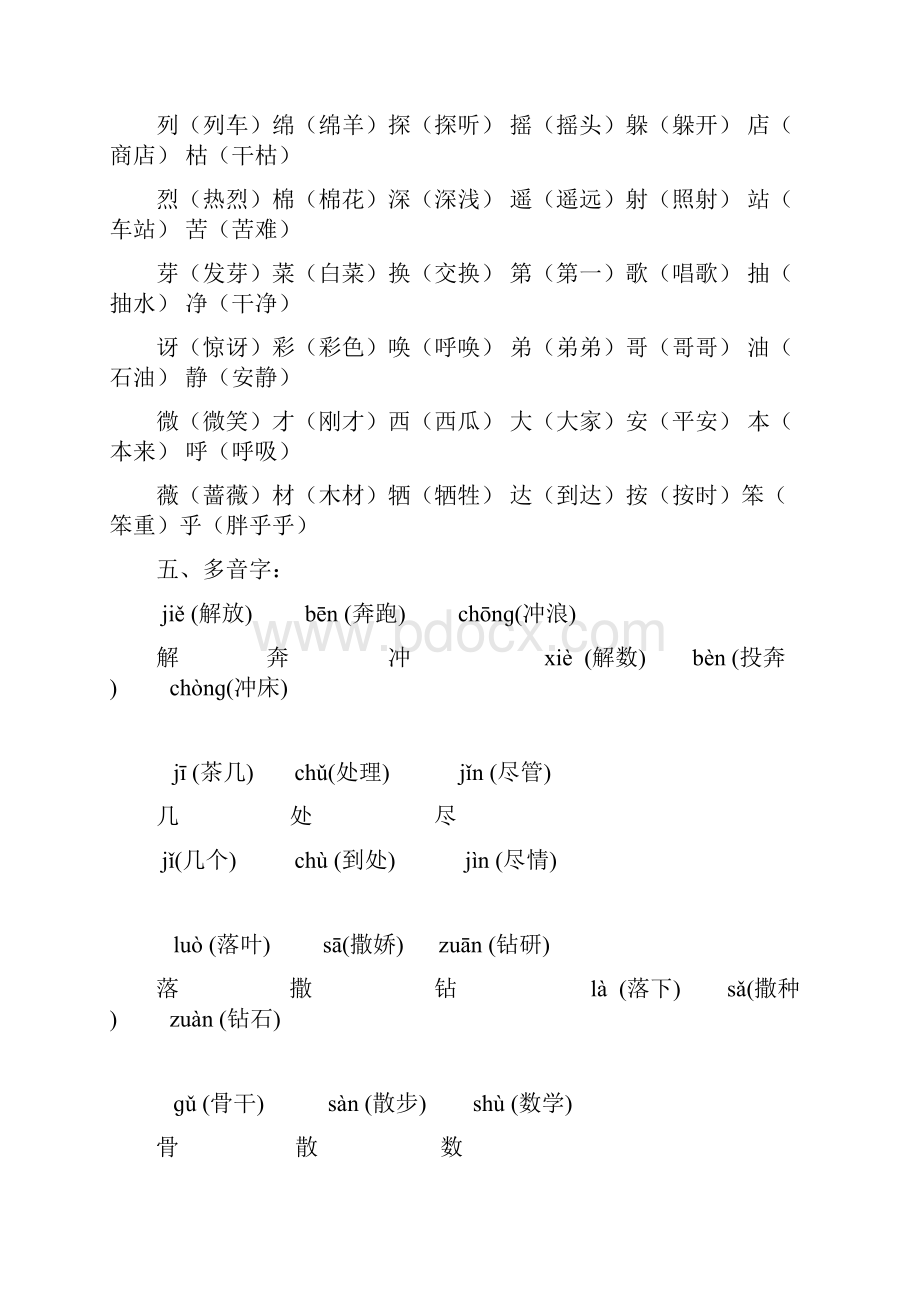 人教版二年级下册语文总复习资料.docx_第3页