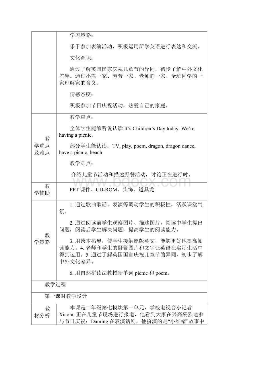 外研版新标准一起小学英语二年级下册M7教学设计.docx_第2页