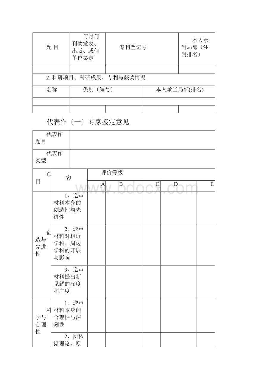 代表作同行专家鉴定意见表.docx_第3页