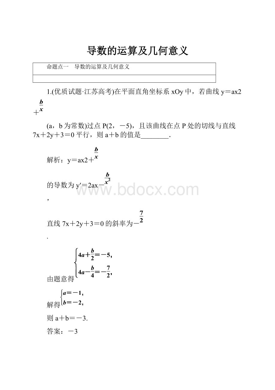 导数的运算及几何意义.docx