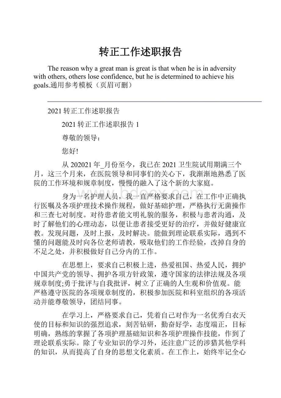 转正工作述职报告.docx_第1页