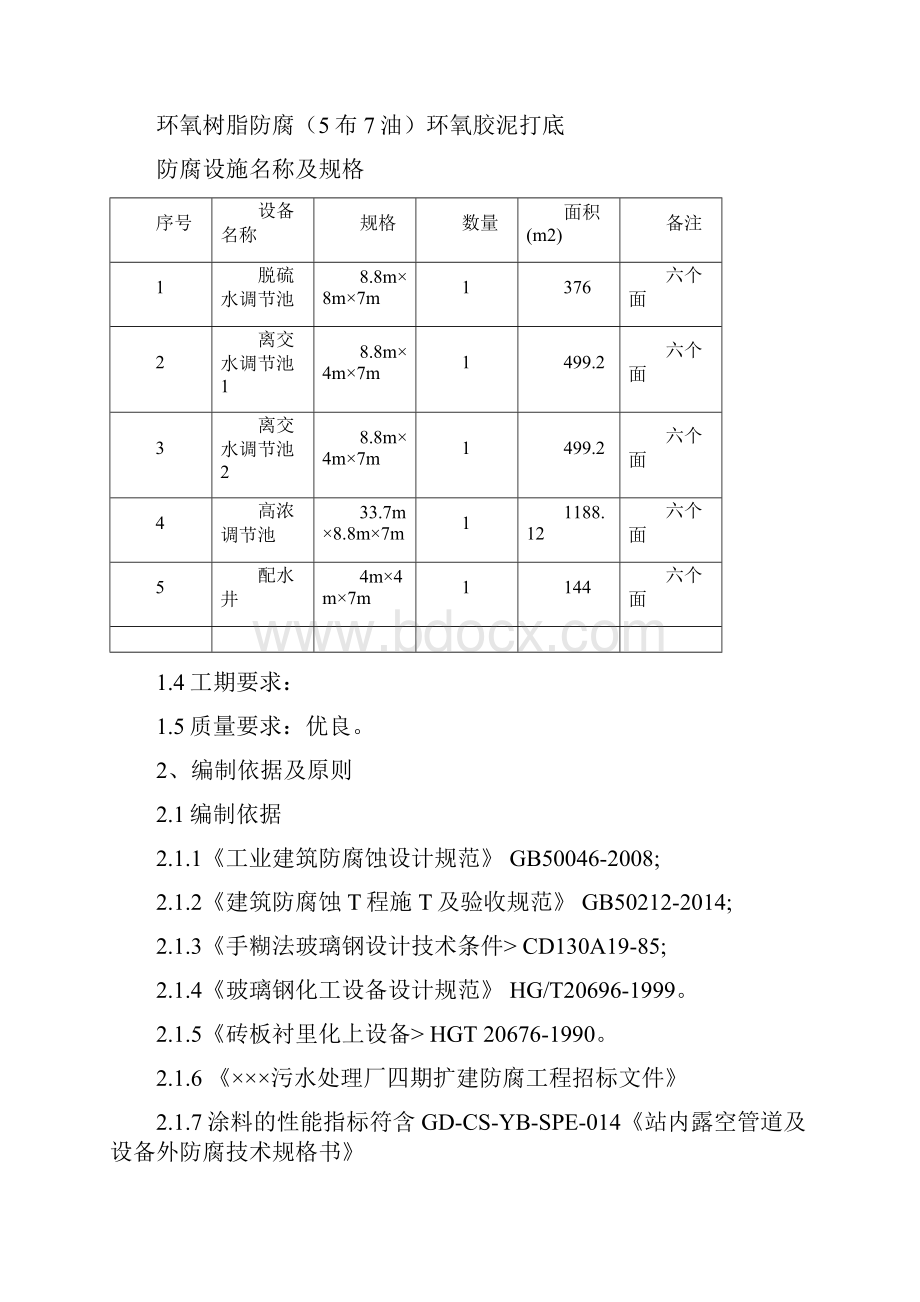 水处理池内壁防腐工程施工方案.docx_第2页