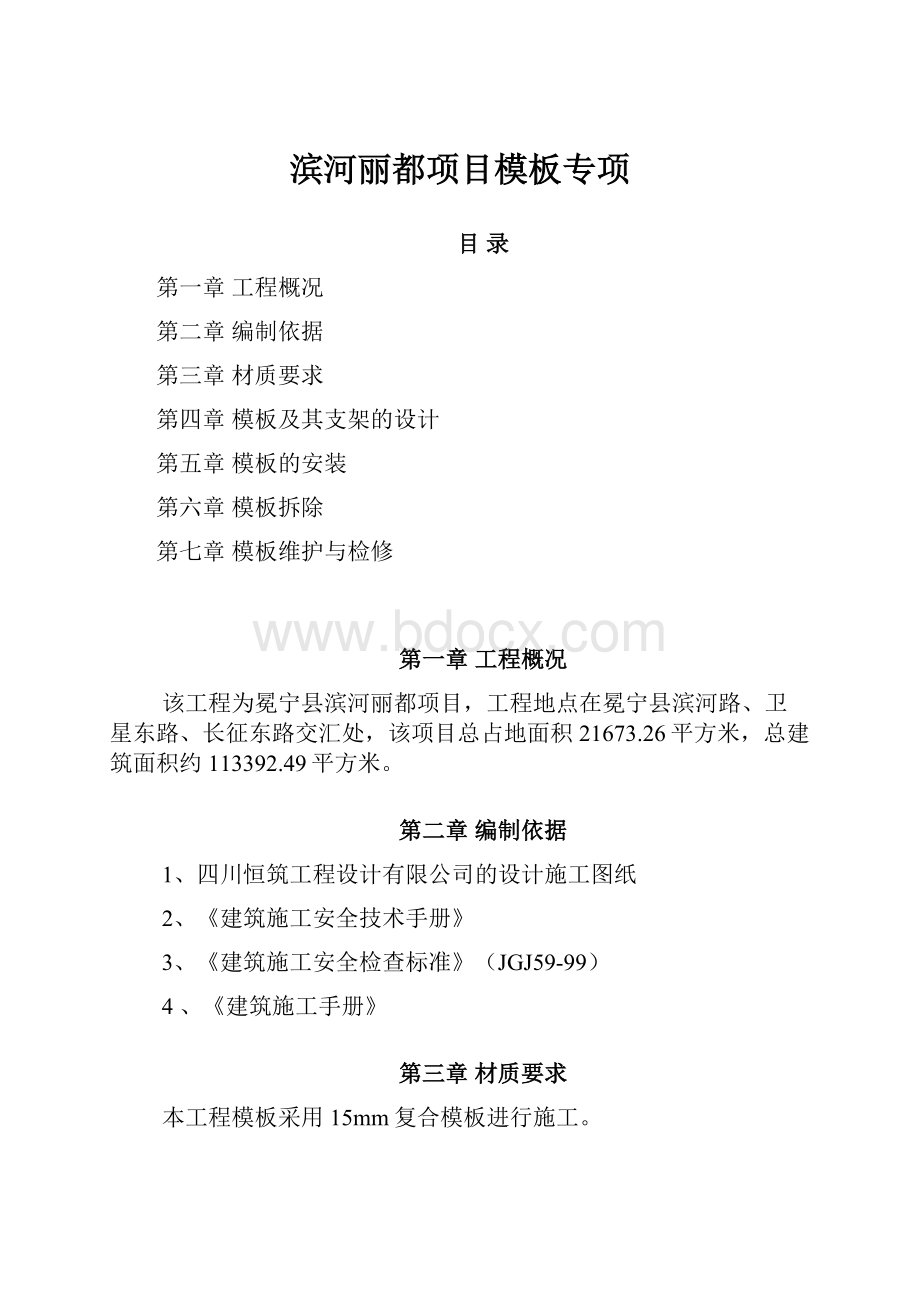 滨河丽都项目模板专项.docx_第1页